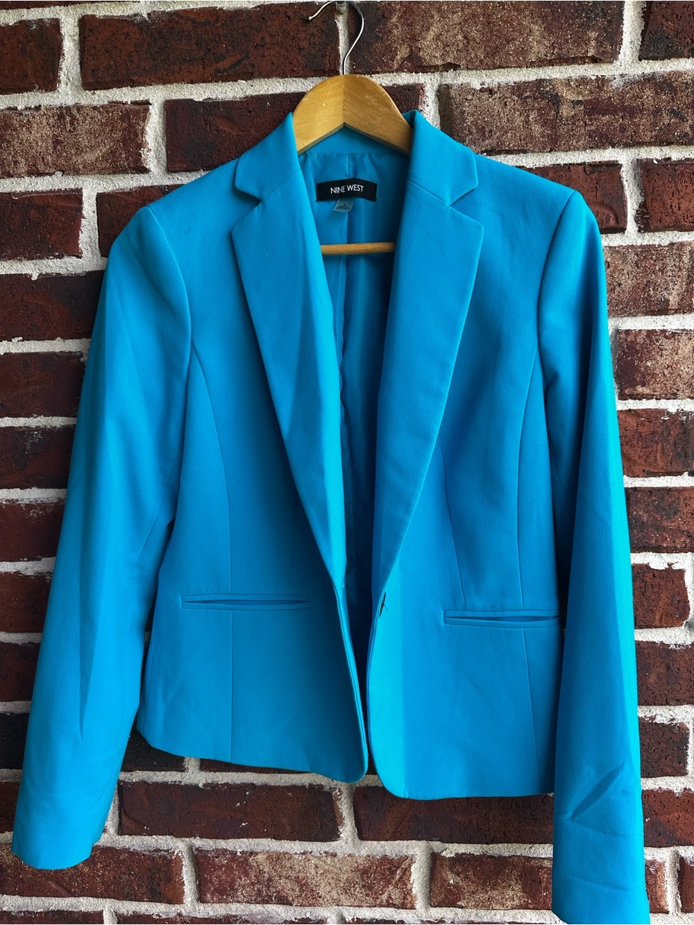 Nine West Bright Turquoise Tailored Blazer Jacket